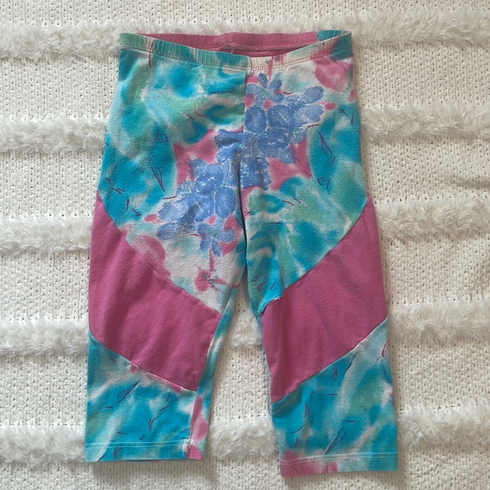 Vintage 80s body wrappers leggings turquoise, pink women’s size small S